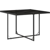 vidaXL 9-dijelni vrtni blagovaonski set s jastucima crni od poliratana | shoptok.hr