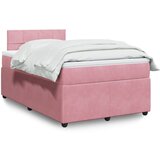 vidaXL Box spring postelja z vzmetnico roza 120x200 cm žamet | Shoptok.si