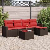  6-dijelni set vrtnih sofa od poliratana s jastucima smeđi | shoptok.hr