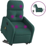 Maison Chic Električni masažni naslanjač - Relax naslanjač s funkcijo vstajanja temno zelen, (22042565) | Shoptok.si
