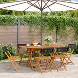 Maison Chic Zložljivi Vrtni Stoli - Stol za vrti 6 kosov črni poli ratan in trden les JS3014, (21875680) | Shoptok.si