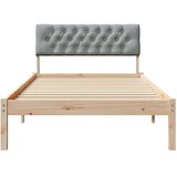 vidaXL Okvir kreveta s uzglavljem Smeđa i svijetlo siva 100 x 200 cm | shoptok.hr