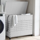 vidaXL Košara za rublje s kotačima bijela 66x35x60 cm od ratana Cijene
