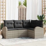 Sjedeća garnitura za vrt 4 kom. Svijetlo siva poliratan Svjetlosiva 179 x 124 x 85 cm | shoptok.hr
