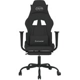 vidaXL Gaming stol z oporo za noge črno blago | Shoptok.si