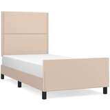  Posteljni okvir z vzglavjem kapučino 90x190 cm umetno usnje, (20904566) | Shoptok.si