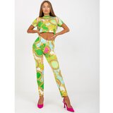 Fashion Hunters Light green fitted casual set with prints Cene