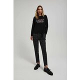 Marisse Black Blouse With An Inscription And Ties | shoptok.hr