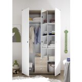 MID.YOU garderobna omara wiki, bela, hrast, ogledalo, Š.115cm | Shoptok.si