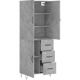  Visoka komoda siva betona 69,5x34x180 cm od konstruiranog drva Slike