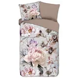 Siva/smeđa posteljina za krevet za jednu osobu/za produženi krevet od pamučnog satena 140x220 cm Colinda –