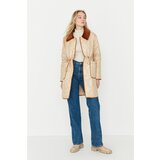 Trendyol Beige Wide Cut Oversize Plush Collar Detailed Quilted Inflatable Coats Cene