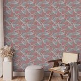  Tapeta - Pastel birds – a delicate pattern of white and grey herons on a light pink background 49x1000 Samoljepljiva | shoptok.hr