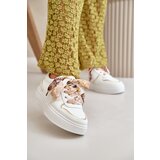 Kesi Women's platform sneakers with decorative lacing white Mistra Cene