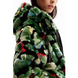 Desigual Prehodna jakna zelena / rdeča / črna / bela | Shoptok.si