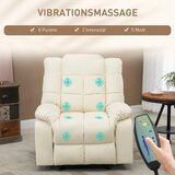  Masažna fotelja naslonjač ​​8 vibracijskih točaka funkcija naginjanja umjetna koža krem ​​bijela 94x99x99 cm | shoptok.hr
