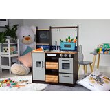 ECO TOYS velika drvena dječja kuhinja za igru sa štandom za povrće i dodacima | shoptok.hr