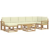 vidaXL Zunanja garnitura za sedenje 8 pcs Bela in krem Poliester, (5000281748) | Shoptok.si