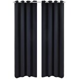 2 zavjese s metalnim ringovima, 135 x 245, crne | shoptok.hr