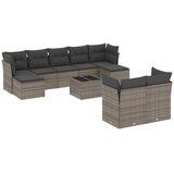  10-dijelni set vrtnih sofa od poliratana s jastucima sivi | shoptok.hr