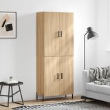 vidaXL Visoka komoda sonoma hrast 69,5x34x180 cm inženirski les | Shoptok.si