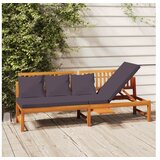  Dnevni ležaj sa sivim jastukom 200x60x75cm masivno drvo bagrema | shoptok.hr