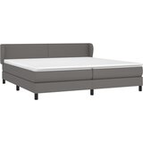  s oprugama i madracem sivi 200x200 cm od umjetne kože | shoptok.hr