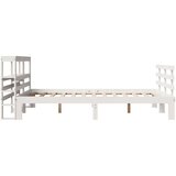 vidaXL Posteljni okvir z vzglavjem brez vzmetnice bel 140x190 cm | Shoptok.si