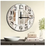  zidni sat, drvo metal, beli, 50 cm
