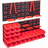 vidaXL 103-dijelni set kutija za pohranu sa zidnim pločama crveno-crni | shoptok.hr