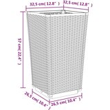 vidaXL Vrtna cvetlična korita 2 kosa siva 32,5x32,5x57 cm PP | Shoptok.si