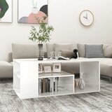 The Living Store Klubska mizica visok sijaj bela 100x50x40 cm iverna plošča - Klubska Mizica, (21575229) Cene