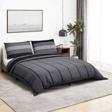  Set posteljine za poplun tamnosivi 220 x 240 cm pamučni | shoptok.hr