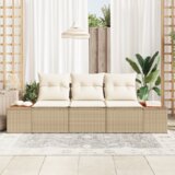 vidaXL Set kauča za vrt od 3 dijela s jastučićima Bež Poli Ratan Acacia | shoptok.hr