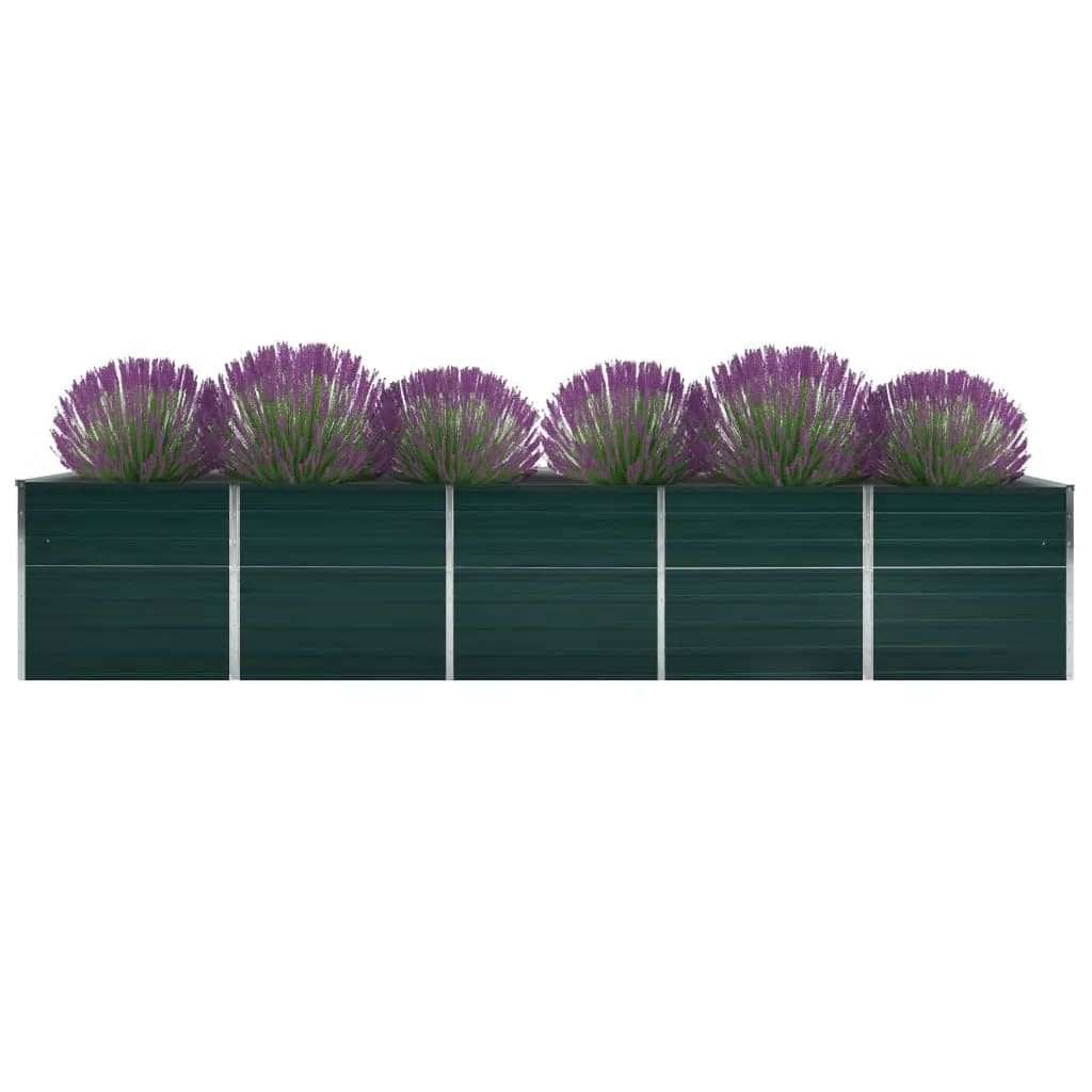 vidaXL Povišena vrtna gredica od pocinčanog čelika 400x80x77 cm zelena | shoptok.hr