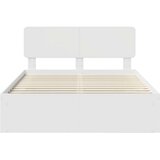  Konstrukcija postelje Bela 150 x 200 cm Masivno borovo les, (5000103062) | Shoptok.si