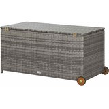  Vrtna kutija za pohranu svjetlosiva 120x65x61 cm od poliratana | shoptok.hr
