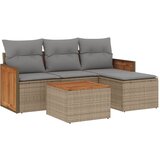  5-dijelni vrtni set sofa s jastucima bež od poliratana | shoptok.hr