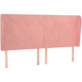 Uzglavlje s ušima ružičasto 163x23x118/128 cm baršunasto | shoptok.hr