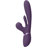 VIVE Kura Thrusting G-Spot Vibrator with Flapping Tongue & Pulse Wave Stimulator Purple Cene