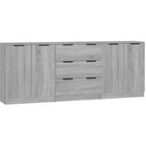 Maison Chic 3-delna Komoda - Predalnik siva sonoma konstruiran les, (21719661) | Shoptok.si