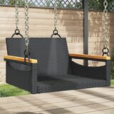  Klupa za ljuljanje crna 63 x 62 x 40 cm od poliratana | shoptok.hr