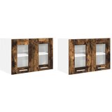 Viseći ormarić s pohranom 2 pcs Dimljeni hrast 60 x 31 x 40 cm | shoptok.hr