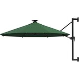  Stenski senčnik z LED in kovinskim drogom 300 cm zelen | Shoptok.si