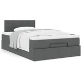  Otomanski krevet s madracem tamnosivi 120x190 cm tkanine | shoptok.hr