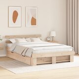 vidaXL Krevetna konstrukcija Smeđa 140 x 200 cm Čvrsta borova drva | shoptok.hr
