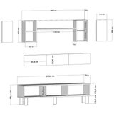 Hanah home TV polica Deren Bohem Sapphıre Oak White