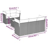  6-dijelni set vrtnih sofa s jastucima crni od poliratana | shoptok.hr