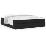  Otomanski okvir kreveta s madracima crni 200x200cm umjetna koža | shoptok.hr