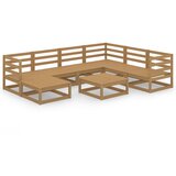  The Living Store Vrtna sedežna garnitura 8-delna medeno rjava trdna borovina - Vrtna Sedežna Garnitura, (21461577) | Shoptok.si